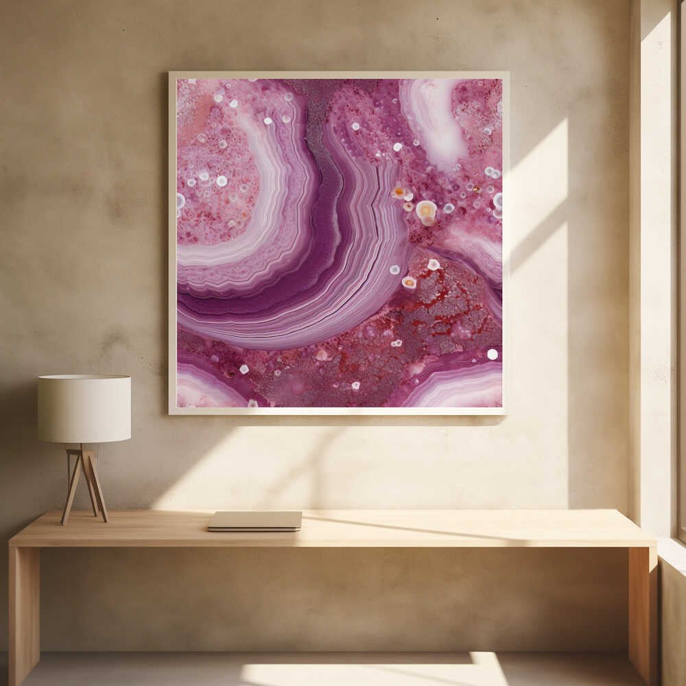 Vibrant Agate Crystal Layers - Square Stretched Canvas, Poster or Fine Art Print - I Heart Wall Art - Poster Print, Canvas Print or Framed Art Print