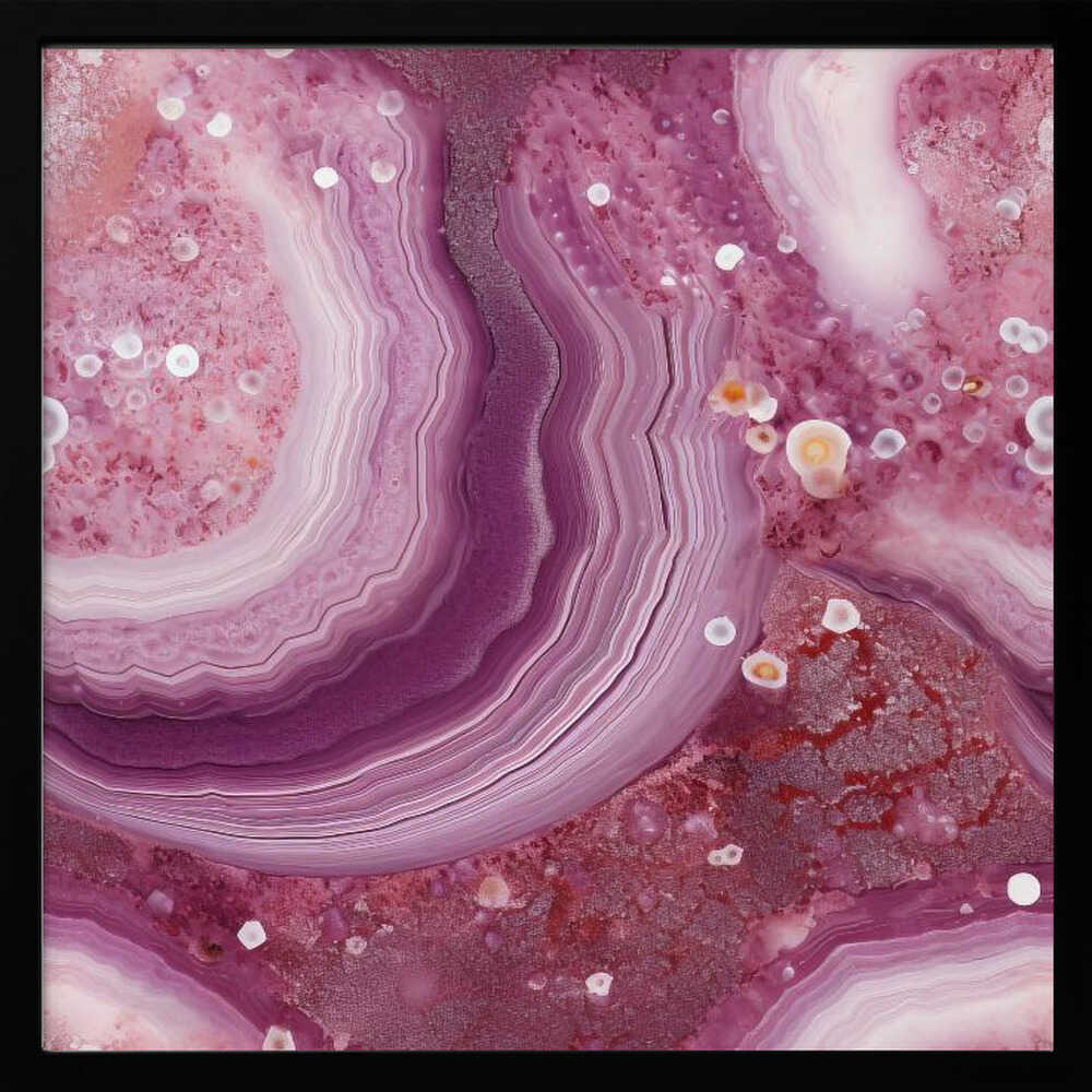 Vibrant Agate Crystal Layers - Square Stretched Canvas, Poster or Fine Art Print - I Heart Wall Art - Poster Print, Canvas Print or Framed Art Print