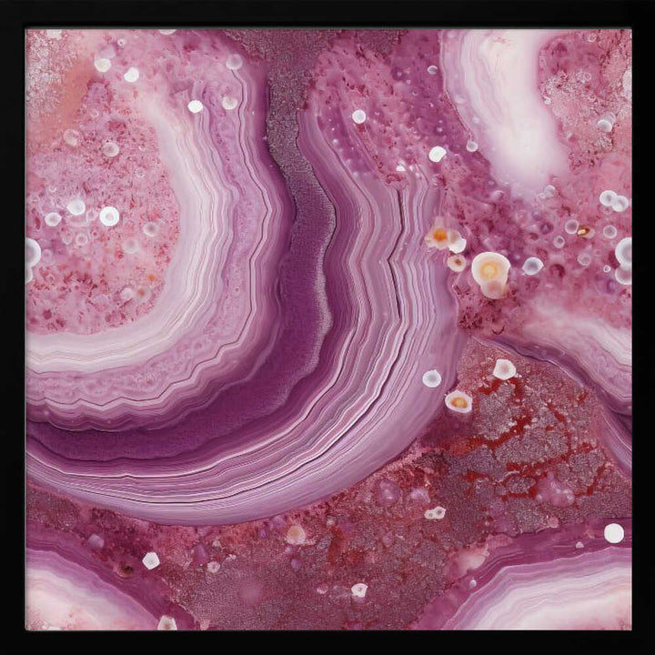 Vibrant Agate Crystal Layers - Square Stretched Canvas, Poster or Fine Art Print - I Heart Wall Art - Poster Print, Canvas Print or Framed Art Print