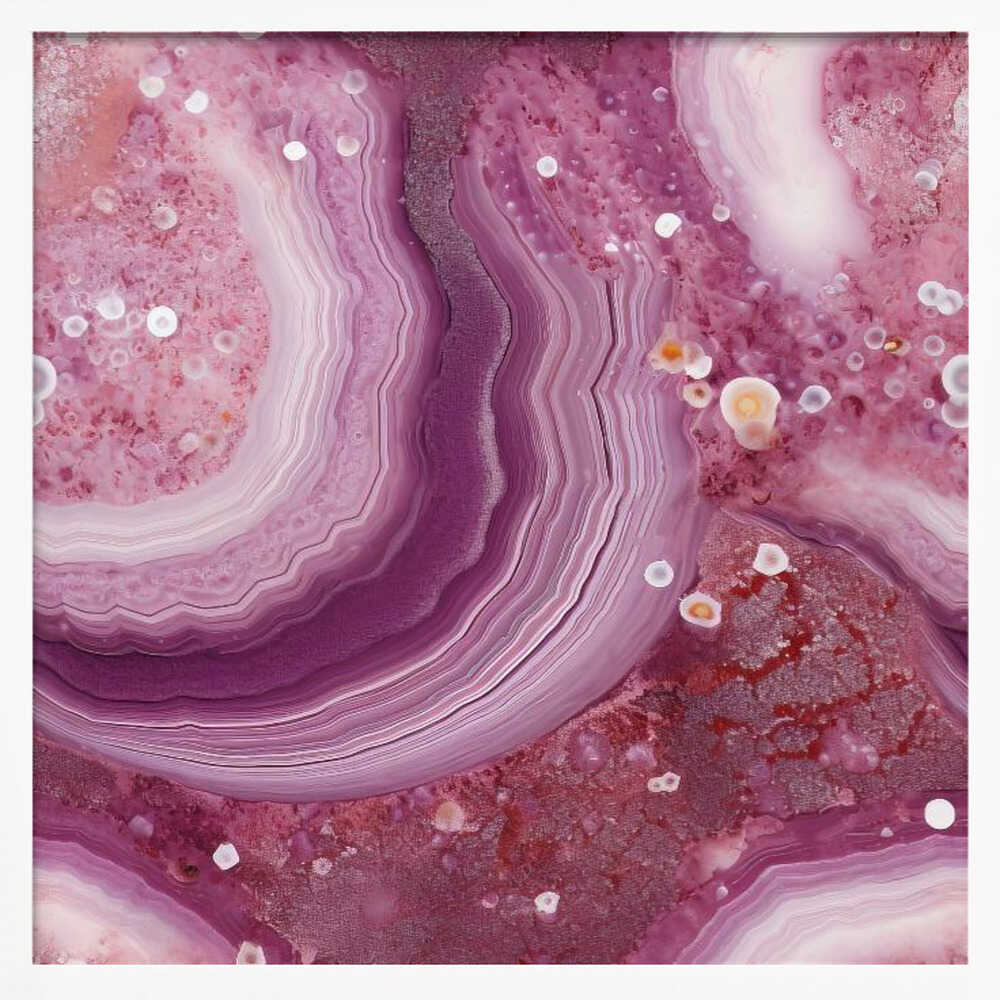 Vibrant Agate Crystal Layers - Square Stretched Canvas, Poster or Fine Art Print - I Heart Wall Art - Poster Print, Canvas Print or Framed Art Print