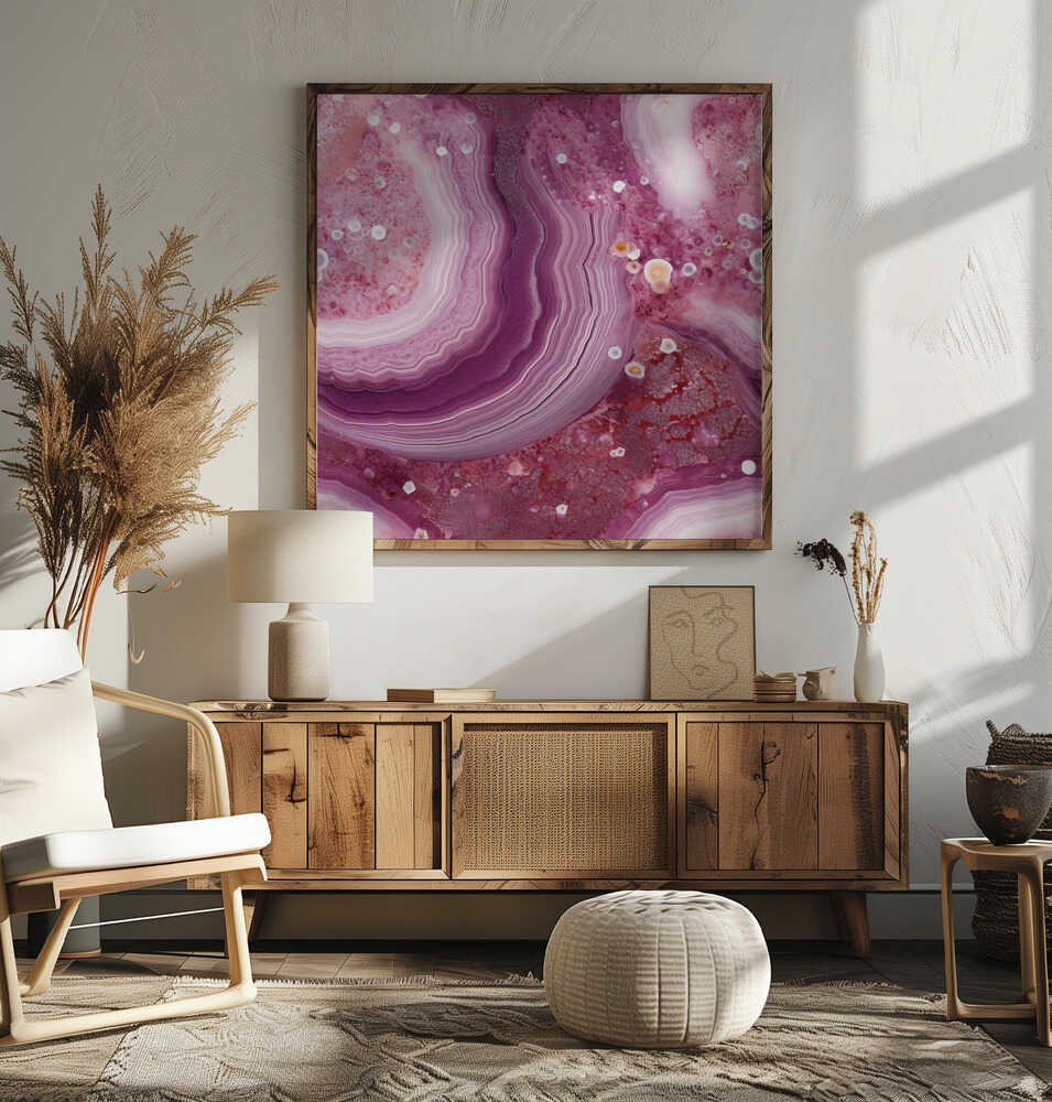 Vibrant Agate Crystal Layers - Square Stretched Canvas, Poster or Fine Art Print - I Heart Wall Art - Poster Print, Canvas Print or Framed Art Print