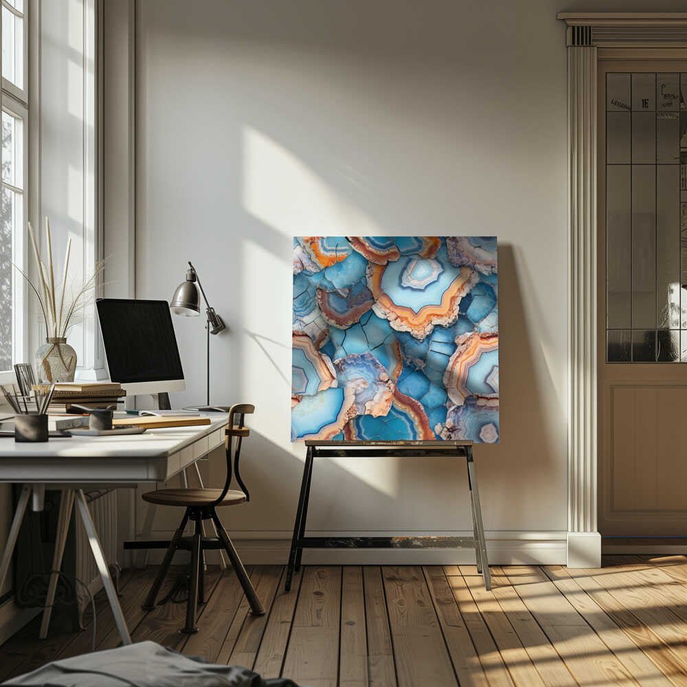 Vibrant Agate Pattern - Square Stretched Canvas, Poster or Fine Art Print - I Heart Wall Art - Poster Print, Canvas Print or Framed Art Print