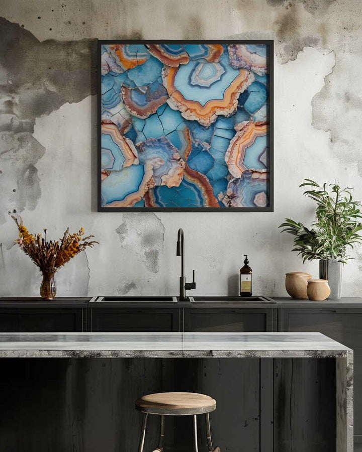 Vibrant Agate Pattern - Square Stretched Canvas, Poster or Fine Art Print - I Heart Wall Art - Poster Print, Canvas Print or Framed Art Print