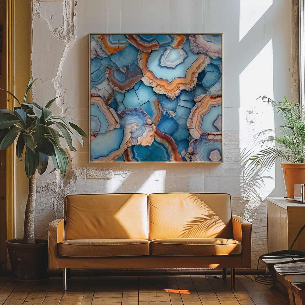 Vibrant Agate Pattern - Square Stretched Canvas, Poster or Fine Art Print - I Heart Wall Art - Poster Print, Canvas Print or Framed Art Print