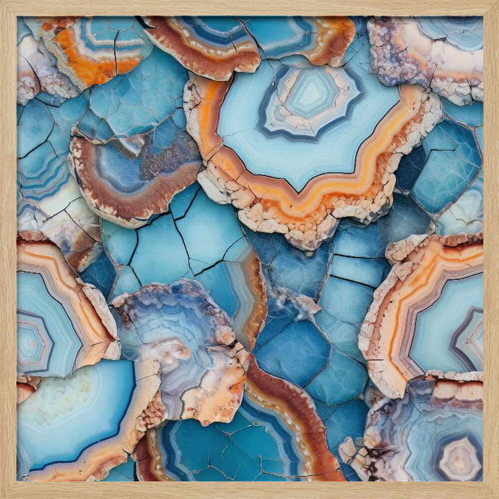Vibrant Agate Pattern - Square Stretched Canvas, Poster or Fine Art Print - I Heart Wall Art - Poster Print, Canvas Print or Framed Art Print