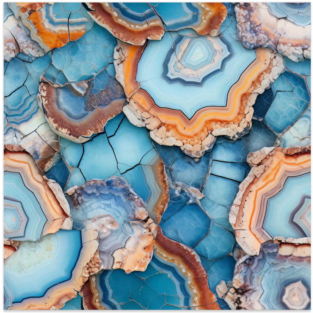 Vibrant Agate Pattern - Square Stretched Canvas, Poster or Fine Art Print - I Heart Wall Art - Poster Print, Canvas Print or Framed Art Print