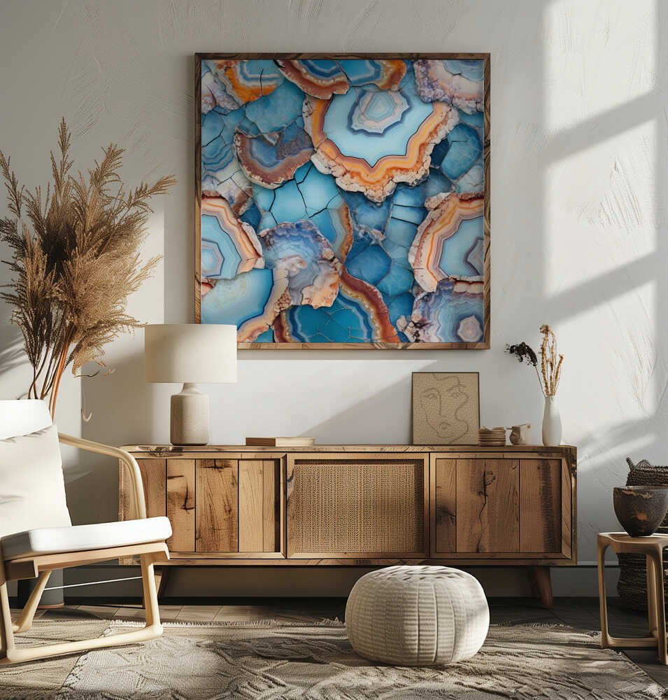 Vibrant Agate Pattern - Square Stretched Canvas, Poster or Fine Art Print - I Heart Wall Art - Poster Print, Canvas Print or Framed Art Print