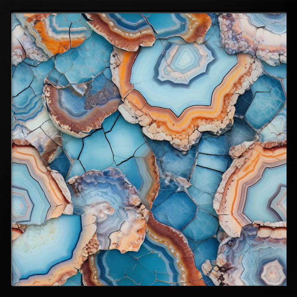 Vibrant Agate Pattern - Square Stretched Canvas, Poster or Fine Art Print - I Heart Wall Art - Poster Print, Canvas Print or Framed Art Print
