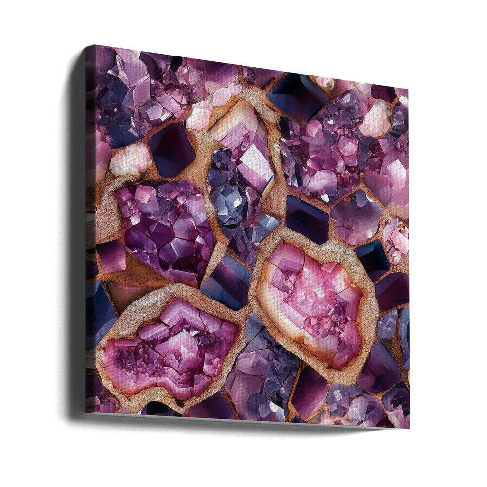 Vibrant Amethyst Geodes - Square Stretched Canvas, Poster or Fine Art Print - I Heart Wall Art - Poster Print, Canvas Print or Framed Art Print