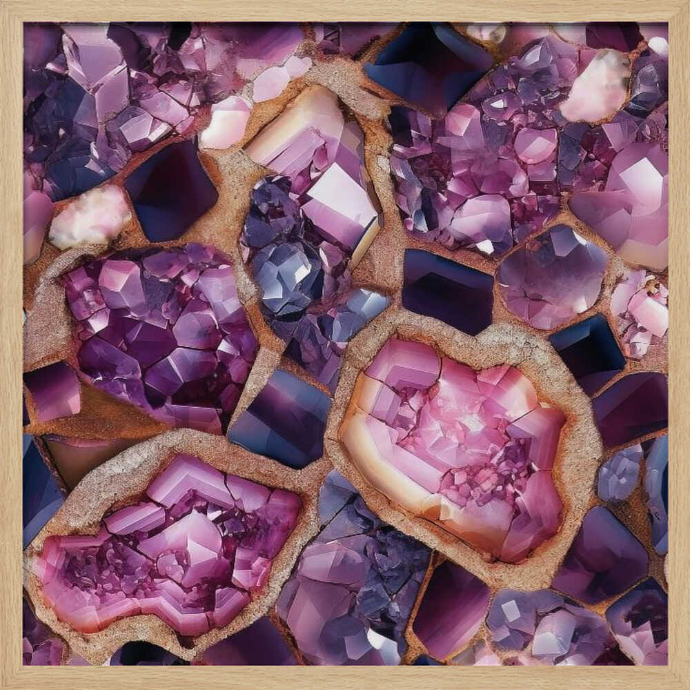 Vibrant Amethyst Geodes - Square Stretched Canvas, Poster or Fine Art Print - I Heart Wall Art - Poster Print, Canvas Print or Framed Art Print