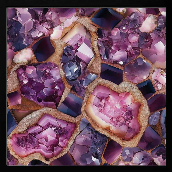 Vibrant Amethyst Geodes - Square Stretched Canvas, Poster or Fine Art Print - I Heart Wall Art - Poster Print, Canvas Print or Framed Art Print
