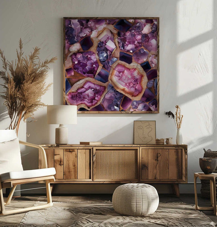 Vibrant Amethyst Geodes - Square Stretched Canvas, Poster or Fine Art Print - I Heart Wall Art - Poster Print, Canvas Print or Framed Art Print