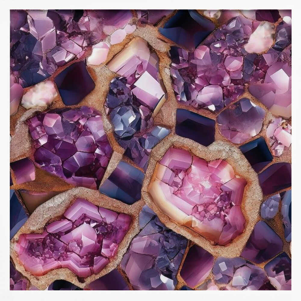Vibrant Amethyst Geodes - Square Stretched Canvas, Poster or Fine Art Print - I Heart Wall Art - Poster Print, Canvas Print or Framed Art Print