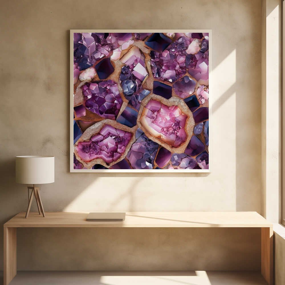 Vibrant Amethyst Geodes - Square Stretched Canvas, Poster or Fine Art Print - I Heart Wall Art - Poster Print, Canvas Print or Framed Art Print