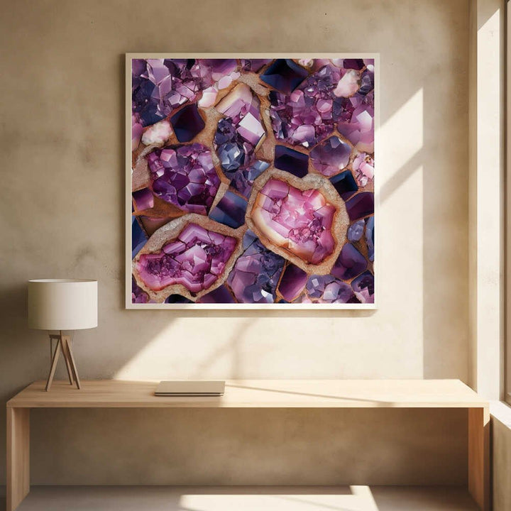 Vibrant Amethyst Geodes - Square Stretched Canvas, Poster or Fine Art Print - I Heart Wall Art - Poster Print, Canvas Print or Framed Art Print