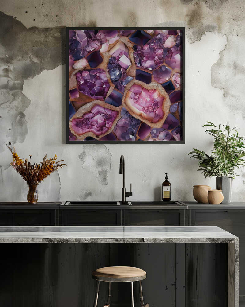 Vibrant Amethyst Geodes - Square Stretched Canvas, Poster or Fine Art Print - I Heart Wall Art - Poster Print, Canvas Print or Framed Art Print