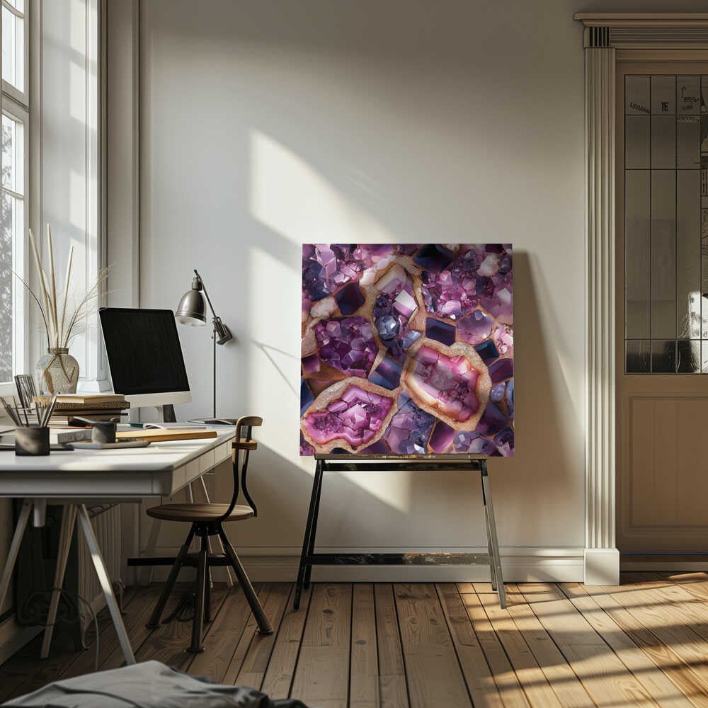 Vibrant Amethyst Geodes - Square Stretched Canvas, Poster or Fine Art Print - I Heart Wall Art - Poster Print, Canvas Print or Framed Art Print