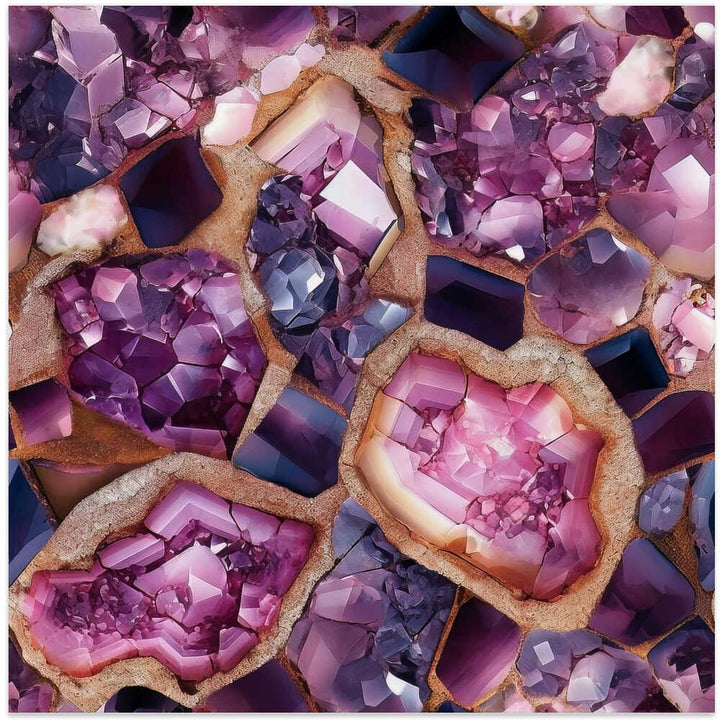 Vibrant Amethyst Geodes - Square Stretched Canvas, Poster or Fine Art Print - I Heart Wall Art - Poster Print, Canvas Print or Framed Art Print