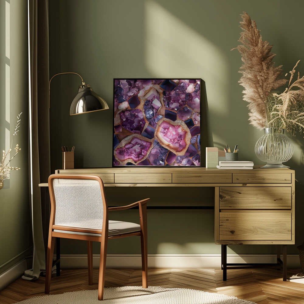 Vibrant Amethyst Geodes - Square Stretched Canvas, Poster or Fine Art Print - I Heart Wall Art - Poster Print, Canvas Print or Framed Art Print