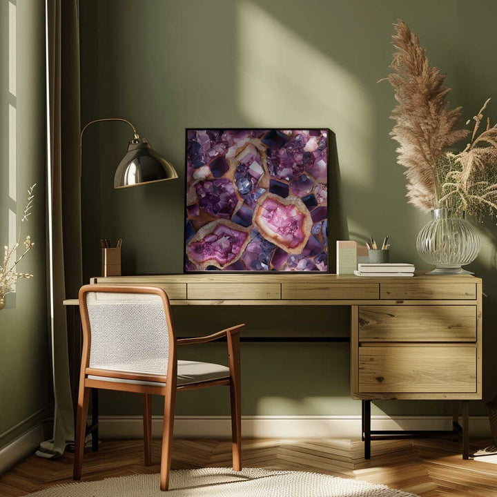 Vibrant Amethyst Geodes - Square Stretched Canvas, Poster or Fine Art Print - I Heart Wall Art - Poster Print, Canvas Print or Framed Art Print
