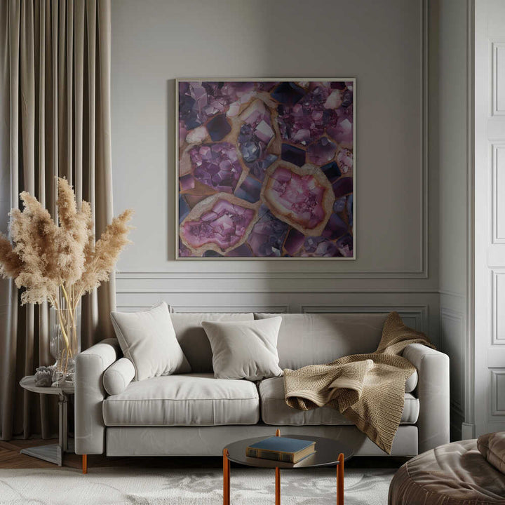 Vibrant Amethyst Geodes - Square Stretched Canvas, Poster or Fine Art Print - I Heart Wall Art - Poster Print, Canvas Print or Framed Art Print