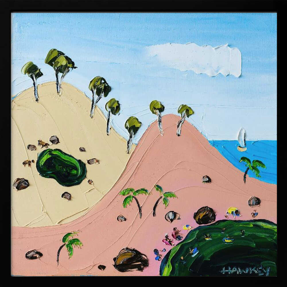 Vibrant Beach Hills - Square Stretched Canvas, Poster or Fine Art Print by Angela Hawkey - I Heart Wall Art - Poster Print, Canvas Print or Framed Art Print