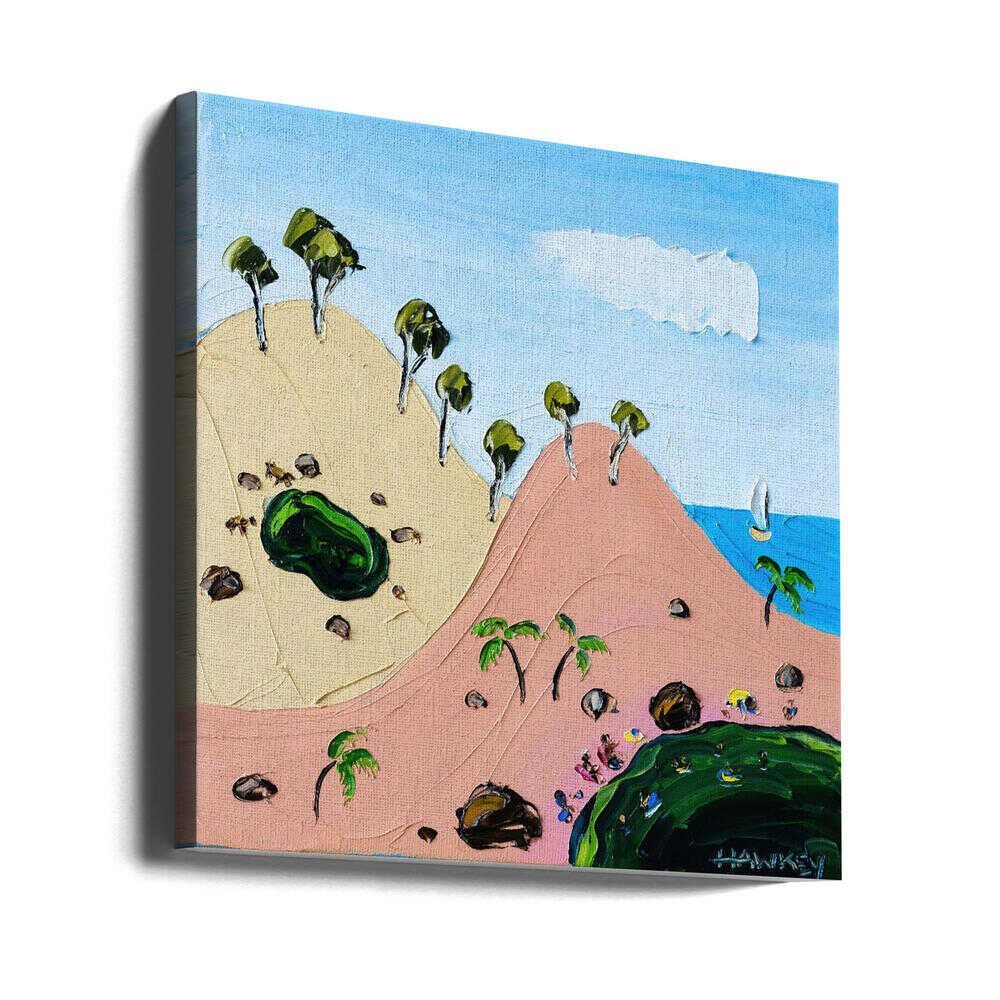 Vibrant Beach Hills - Square Stretched Canvas, Poster or Fine Art Print by Angela Hawkey - I Heart Wall Art - Poster Print, Canvas Print or Framed Art Print