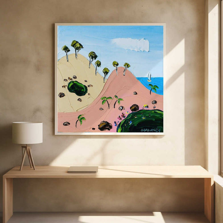 Vibrant Beach Hills - Square Stretched Canvas, Poster or Fine Art Print by Angela Hawkey - I Heart Wall Art - Poster Print, Canvas Print or Framed Art Print