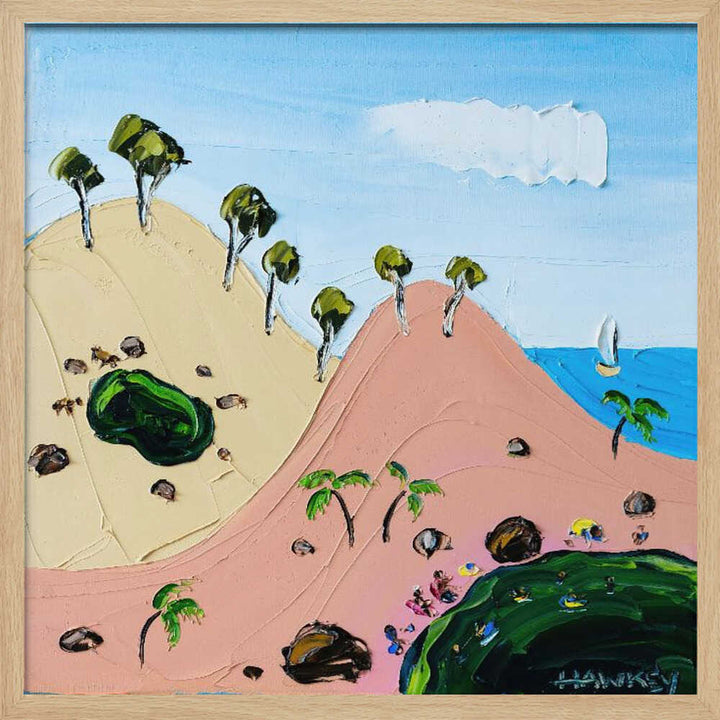 Vibrant Beach Hills - Square Stretched Canvas, Poster or Fine Art Print by Angela Hawkey - I Heart Wall Art - Poster Print, Canvas Print or Framed Art Print