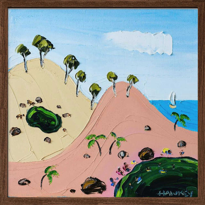 Vibrant Beach Hills - Square Stretched Canvas, Poster or Fine Art Print by Angela Hawkey - I Heart Wall Art - Poster Print, Canvas Print or Framed Art Print