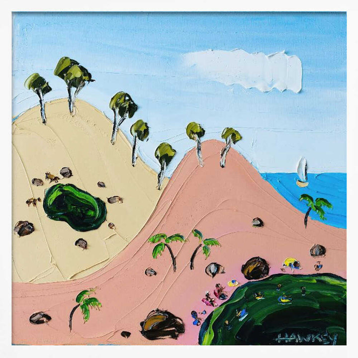 Vibrant Beach Hills - Square Stretched Canvas, Poster or Fine Art Print by Angela Hawkey - I Heart Wall Art - Poster Print, Canvas Print or Framed Art Print