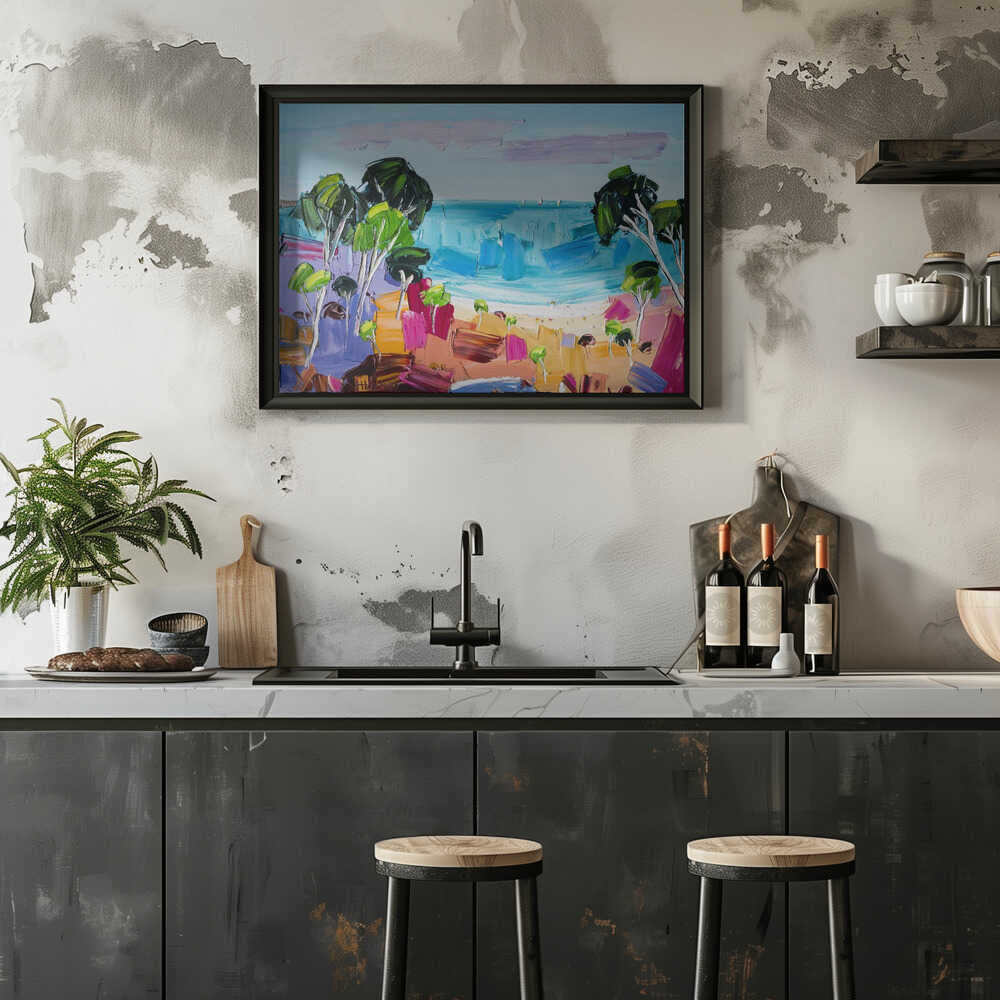 Vibrant Beach Landscape - Stretched Canvas, Poster or Fine Art Print by Angela Hawkey - I Heart Wall Art - Poster Print, Canvas Print or Framed Art Print