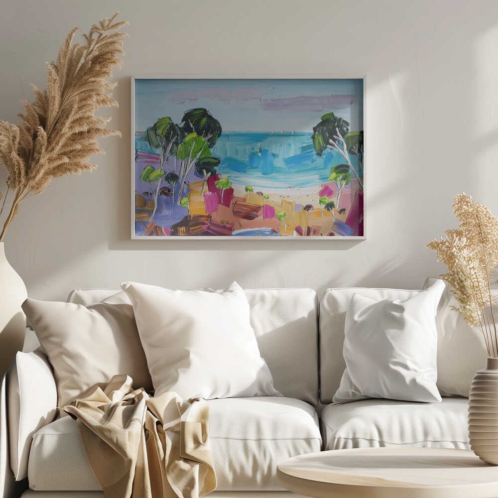 Vibrant Beach Landscape - Stretched Canvas, Poster or Fine Art Print by Angela Hawkey - I Heart Wall Art - Poster Print, Canvas Print or Framed Art Print