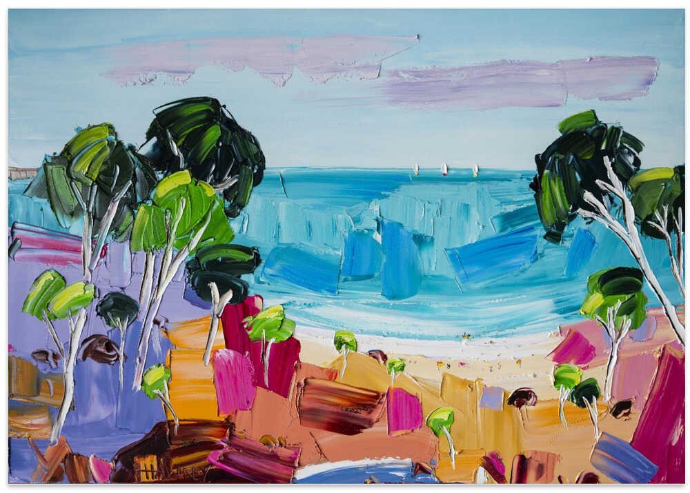 Vibrant Beach Landscape - Stretched Canvas, Poster or Fine Art Print by Angela Hawkey - I Heart Wall Art - Poster Print, Canvas Print or Framed Art Print