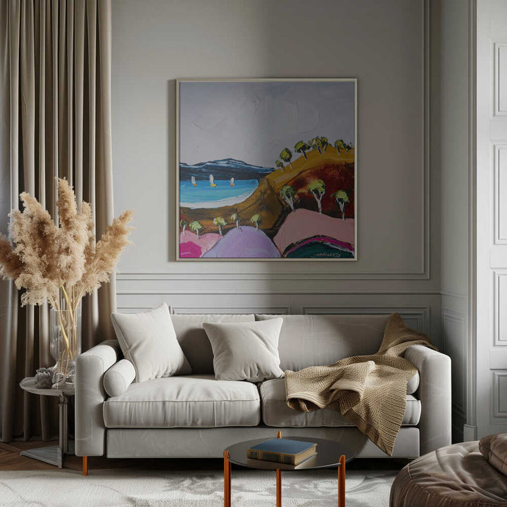 Vibrant Coastal Bay - Square Stretched Canvas, Poster or Fine Art Print by Angela Hawkey - I Heart Wall Art - Poster Print, Canvas Print or Framed Art Print
