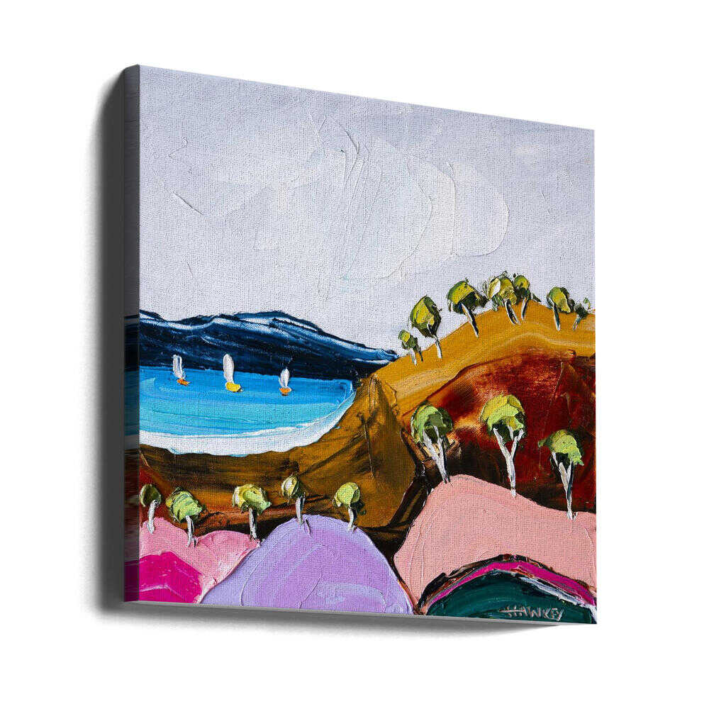 Vibrant Coastal Bay - Square Stretched Canvas, Poster or Fine Art Print by Angela Hawkey - I Heart Wall Art - Poster Print, Canvas Print or Framed Art Print