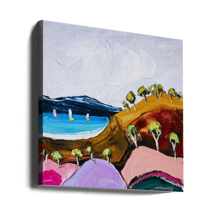 Vibrant Coastal Bay - Square Stretched Canvas, Poster or Fine Art Print by Angela Hawkey - I Heart Wall Art - Poster Print, Canvas Print or Framed Art Print