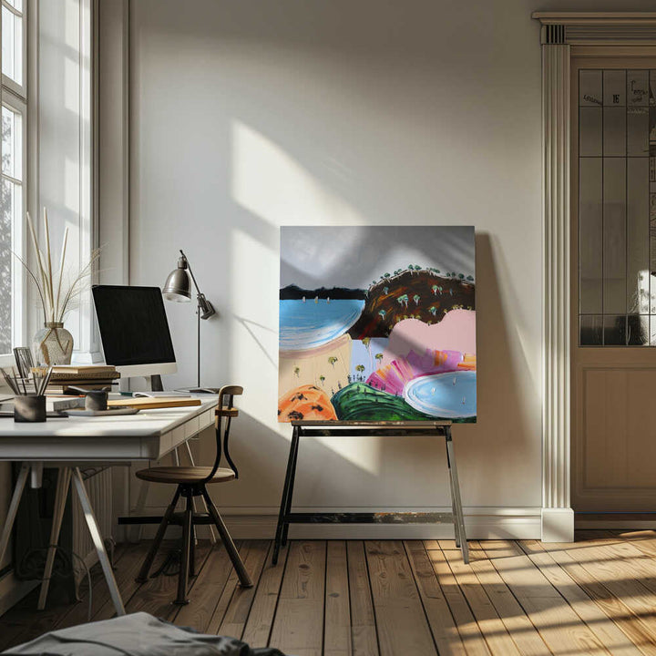 Vibrant Coastal Sailing - Square Stretched Canvas, Poster or Fine Art Print by Angela Hawkey - I Heart Wall Art - Poster Print, Canvas Print or Framed Art Print