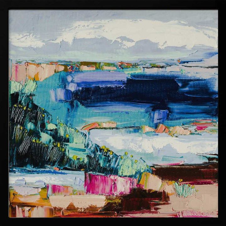 Vibrant Coastal View - Square Stretched Canvas, Poster or Fine Art Print by Angela Hawkey - I Heart Wall Art - Poster Print, Canvas Print or Framed Art Print