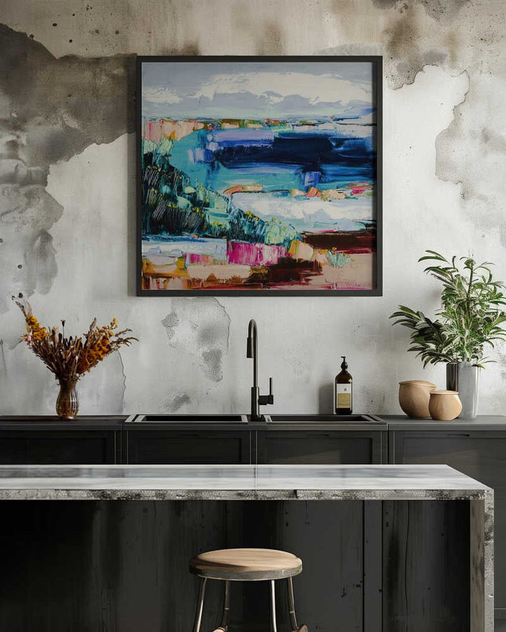 Vibrant Coastal View - Square Stretched Canvas, Poster or Fine Art Print by Angela Hawkey - I Heart Wall Art - Poster Print, Canvas Print or Framed Art Print