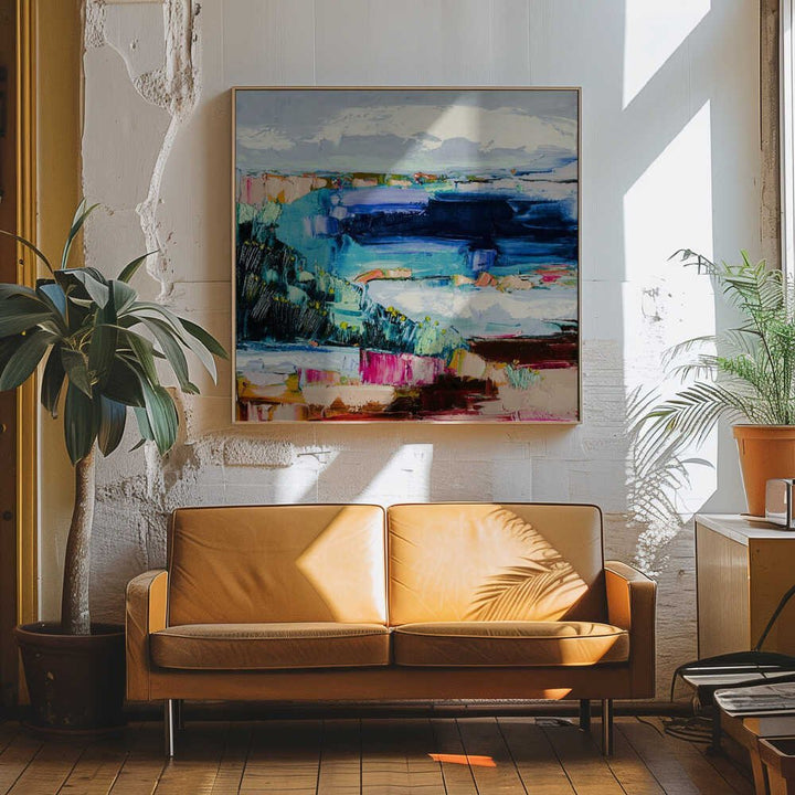 Vibrant Coastal View - Square Stretched Canvas, Poster or Fine Art Print by Angela Hawkey - I Heart Wall Art - Poster Print, Canvas Print or Framed Art Print