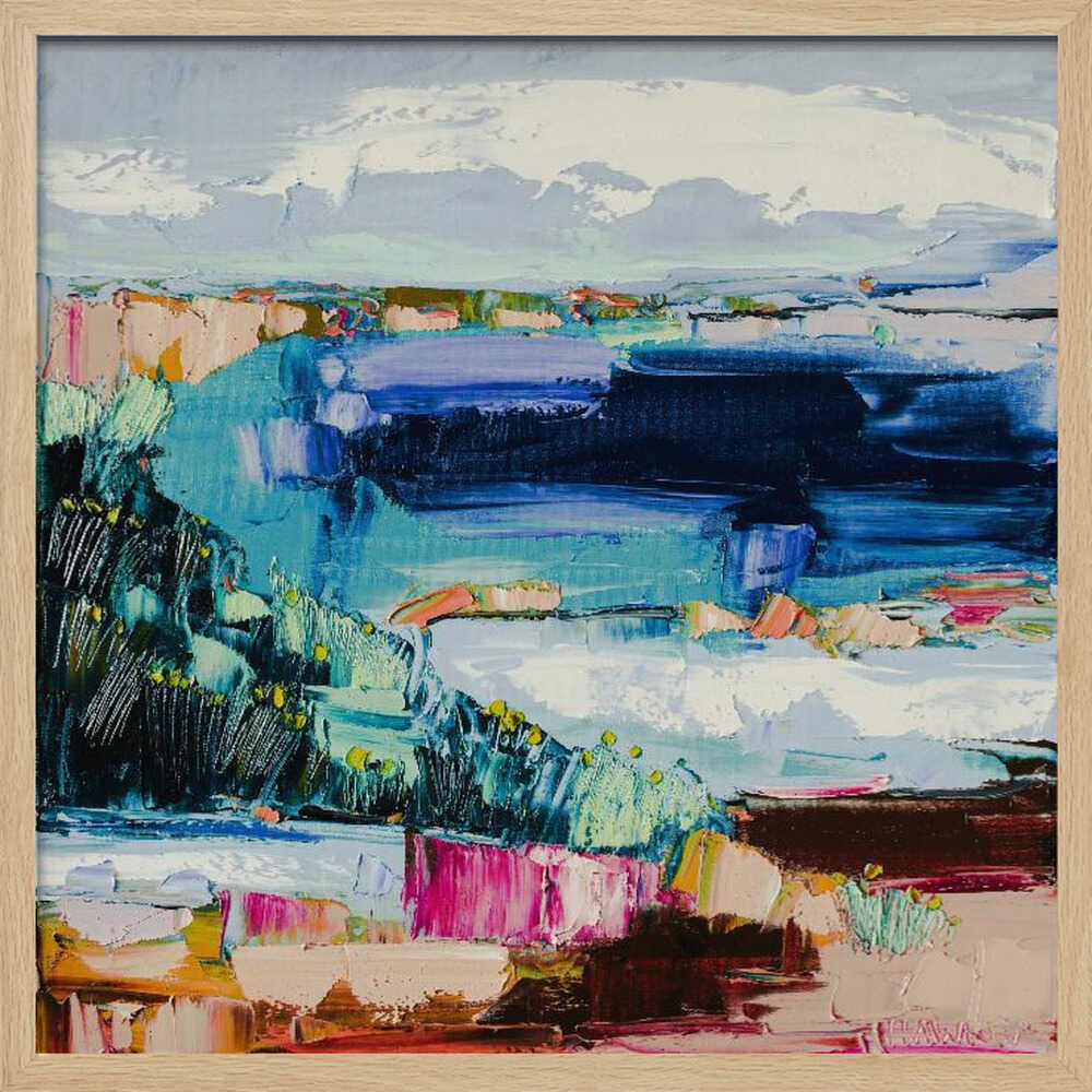 Vibrant Coastal View - Square Stretched Canvas, Poster or Fine Art Print by Angela Hawkey - I Heart Wall Art - Poster Print, Canvas Print or Framed Art Print