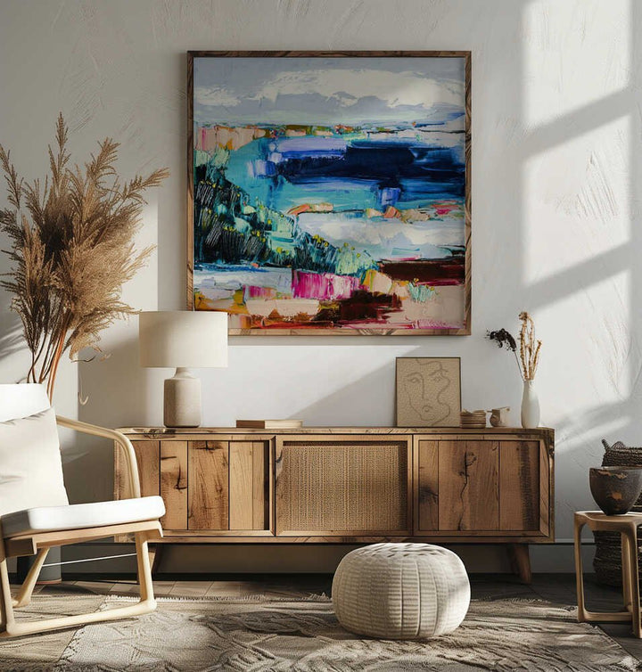 Vibrant Coastal View - Square Stretched Canvas, Poster or Fine Art Print by Angela Hawkey - I Heart Wall Art - Poster Print, Canvas Print or Framed Art Print
