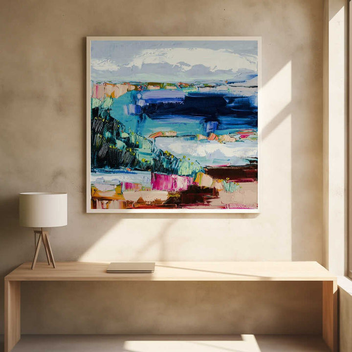 Vibrant Coastal View - Square Stretched Canvas, Poster or Fine Art Print by Angela Hawkey - I Heart Wall Art - Poster Print, Canvas Print or Framed Art Print