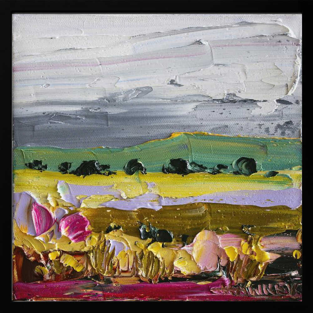 Vibrant Countryside Fields - Square Stretched Canvas, Poster or Fine Art Print by Angela Hawkey - I Heart Wall Art - Poster Print, Canvas Print or Framed Art Print
