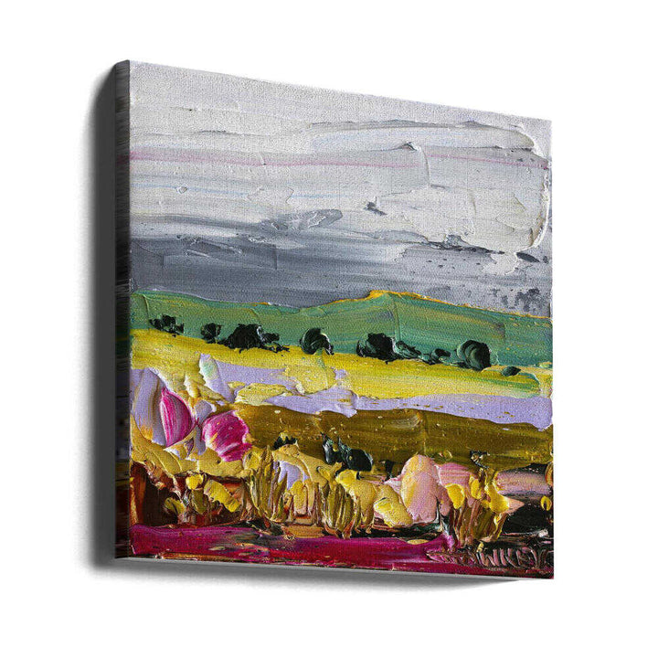 Vibrant Countryside Fields - Square Stretched Canvas, Poster or Fine Art Print by Angela Hawkey - I Heart Wall Art - Poster Print, Canvas Print or Framed Art Print