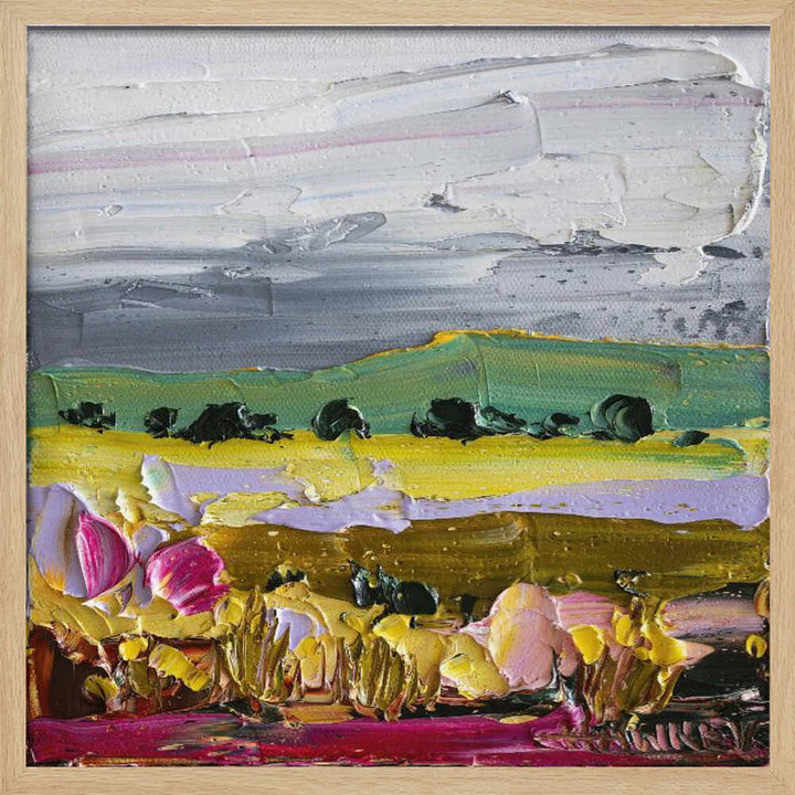Vibrant Countryside Fields - Square Stretched Canvas, Poster or Fine Art Print by Angela Hawkey - I Heart Wall Art - Poster Print, Canvas Print or Framed Art Print