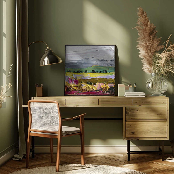 Vibrant Countryside Fields - Square Stretched Canvas, Poster or Fine Art Print by Angela Hawkey - I Heart Wall Art - Poster Print, Canvas Print or Framed Art Print