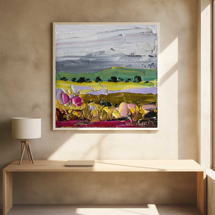 Vibrant Countryside Fields - Square Stretched Canvas, Poster or Fine Art Print by Angela Hawkey - I Heart Wall Art - Poster Print, Canvas Print or Framed Art Print