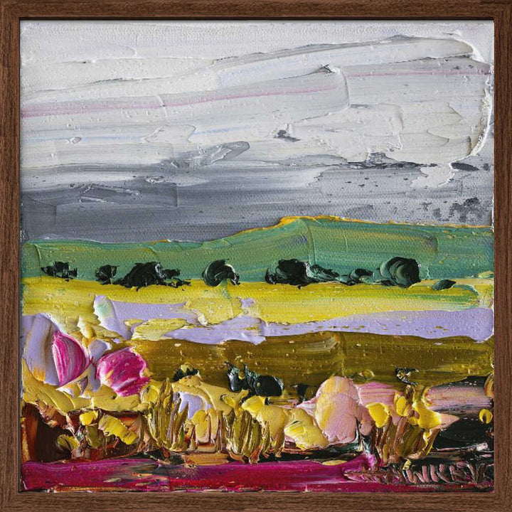 Vibrant Countryside Fields - Square Stretched Canvas, Poster or Fine Art Print by Angela Hawkey - I Heart Wall Art - Poster Print, Canvas Print or Framed Art Print